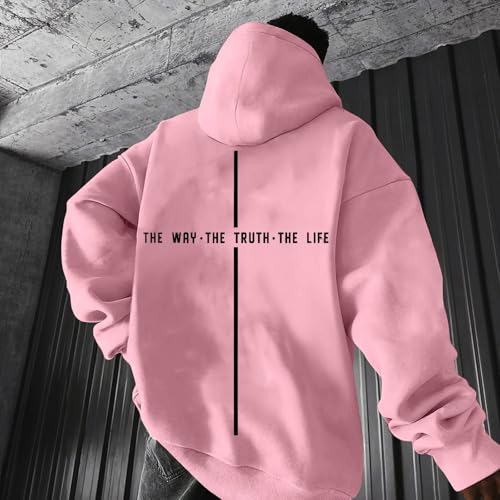 Christian Hoodies for Men Bible Verse Cross Print Preppy Clothes Comfy Casual Long Sleeve Pullover Tops with Pocket2