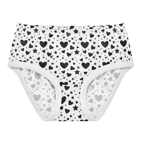 Heart Star Black and White Toddler Girls's Underwear 2T 2302871