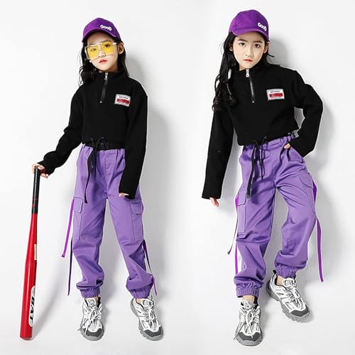 Image of Kids Cotton Jogger Cargo Pants for Boy's Girls' Loose Street Hip Hop Dance