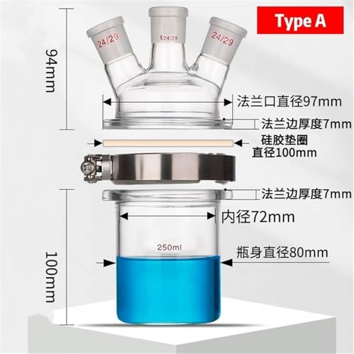 Ensemble de réaction en verre monocouche incliné pour reflux sans fuite - 2