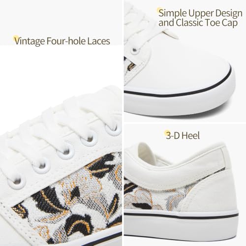 Image of yageyan Men's Low Top Canvas Walking Shoes Lace-up Fashion Sneakers Casual