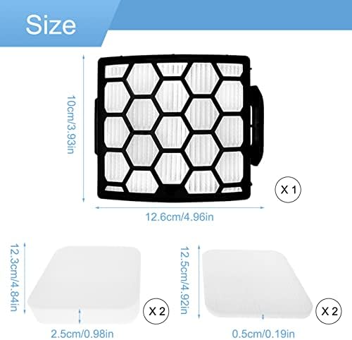 SmartMaster Replacement Filter Set for Shark NV602UKT NV602UK Upright Vacuums Cleaner, Upright Vacuum Filters for Shark NV702UKT NV702UK 1 HEPA Filters, 2 Filters Foam & 2 Felt Filters