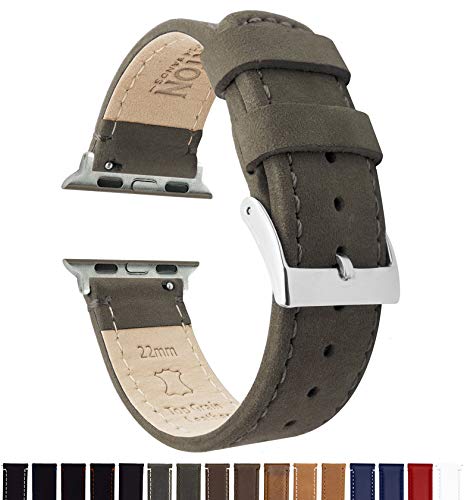Image of BARTON WATCH BANDS - Top Grain Leather Watch Bands Compatible with Apple Watch Models - 1, 2, 3, 4, 5, 6, 7, 8, 9, 10, SE, Ultra & Ultra 2