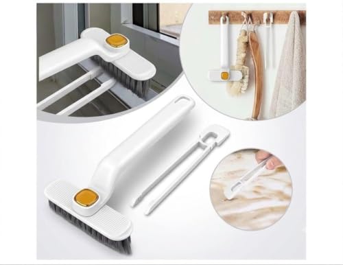 Image of Multi Function Toilet & Bathroom Cleaning Brush | Hard Bristle Rotating Crevice & Tile Scrubber | Floor, Toilet, Grout & Gap Cleaning Brush | Plastic Handle Cleaning Tool for Home