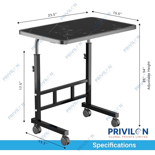 Image of Multi-Purpose Laptop Table, Study Table| Heavy Duty Bed Table| Adjustable for Height, Portable for Office, Work Form Home | DIY Table, Easy to Asembl (ADJ Flowers)