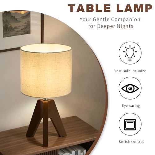 Set de 2 lámparas de mesa trípode con pantalla beige miniatura 6