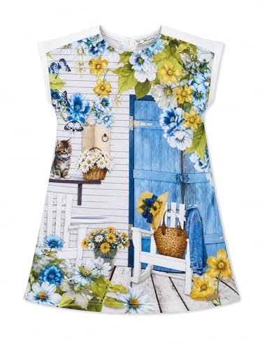 Vestido de niña manga corta algodón moda infantil verano 3-9 años