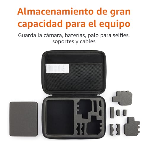 Amazon Basics Estuche de Protección Grande para GoPro y Cámaras de Acción con Espuma Interna, Portátil & Ligero, 33 x 22,9 x 6,4 cm, Negro, Sólido - imagen 4