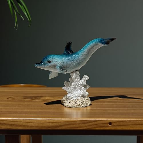 Image of AUGEN Polyresin Two Dolphins Statue Showpiece for Home Decor Decoration and Gifting (Set of 2)(1767F13, 10.5cm)