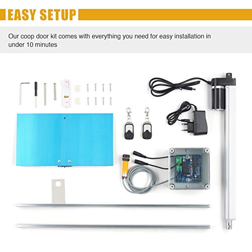 Y-NOT Automatische Hühnerklappe mit Zeitschaltuh Hühnerstall öffner Kit Hühnerhaus Tür für Smart Home Farms (Silber-mit… – Bild 8