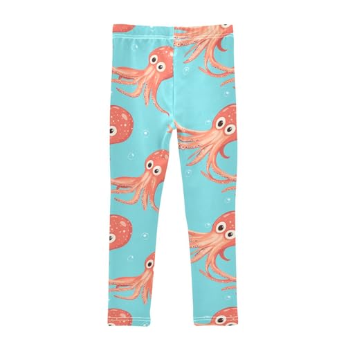 Squid Cartoon Girls Leggings,Workout Leggings for Girls Toddler Athletic Legging Size for 3-10T2