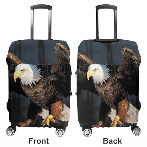 Travel Luggage Cover Elastic Suitcase Protector Anti-Scratch Washable Bald Eagle Luggage Sleeve Tsa Approved Carry on Covers Baggage Cover Fits 18-32 Inch Luggages3