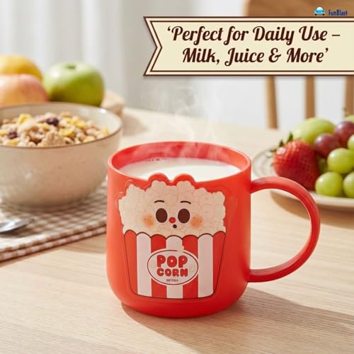 Image of FunBlast Milk Mug for Kids - 400 Ml; Unbreakable Mug for Kids, Milk Mugs for Kids Unbreakable - Milk Drinking Cup for Kids (Pop Corn)