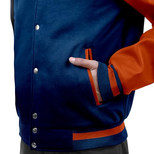 Image of Baseball Wool Letterman Varsity Faux Leather Sleeve For Men | Wool Varsity Bomber Jacket