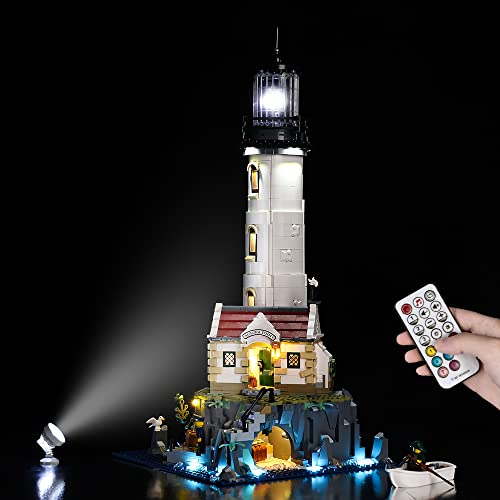 Kyglaring LED Lighting Kit (No Model) Designed for Lego Home Ideas Motorized Lighthouse 21335 Model Building Set - without Leg0 Set (RC Version)