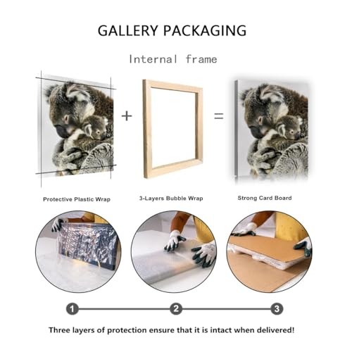 Cadre intérieur Koala grand format 87x118cm prêt à être accroché