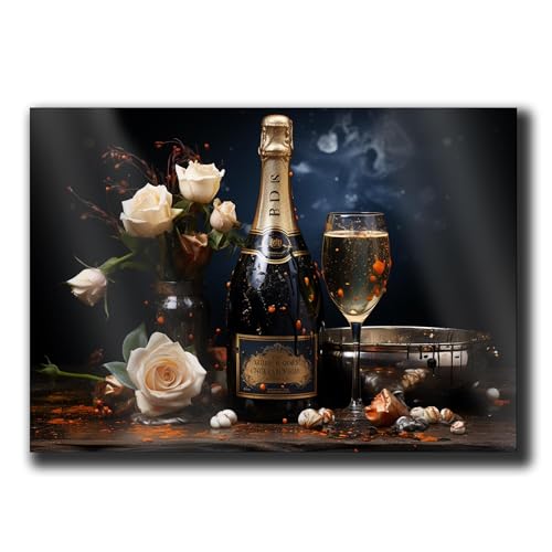 Storeusa99 A Drawing Of A Bottle Of Sparkling Wine With Black Splashes On Top cover