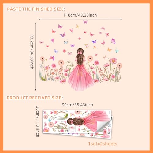 Vinilos Decorativos Mariposa para Pared 2 Piezas Rosado miniatura 5