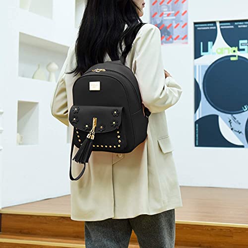 Image of floki Fashion Girls 3-PCS Fashion Cute Mini Leather Backpack sling & pouch set for Women