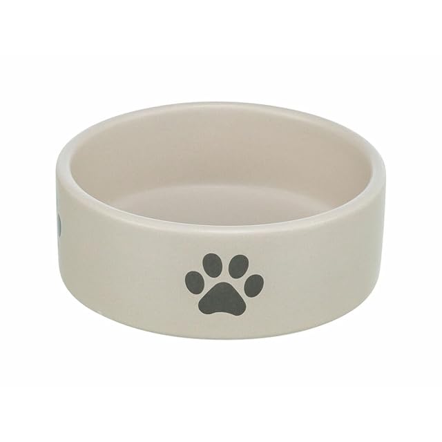 Foto 4 de 5 de Trixie Comedero de cerám, 0,3 l/ø 12 cm, Gris Claro/Gris, para Perros