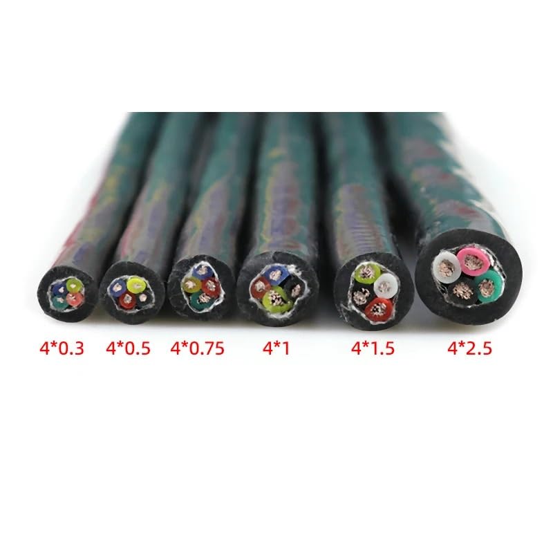 Kwadratowy drut ekranowany silikonowy 0,3 mm ~ 2,5 mm Wielordzeniowy 2 3 4 6 rdzeni Kabel odporny na wysokie temperatury Sterowanie mocą Linia sygnałowa(6 Cores,20AWG (Square 0.5mm))