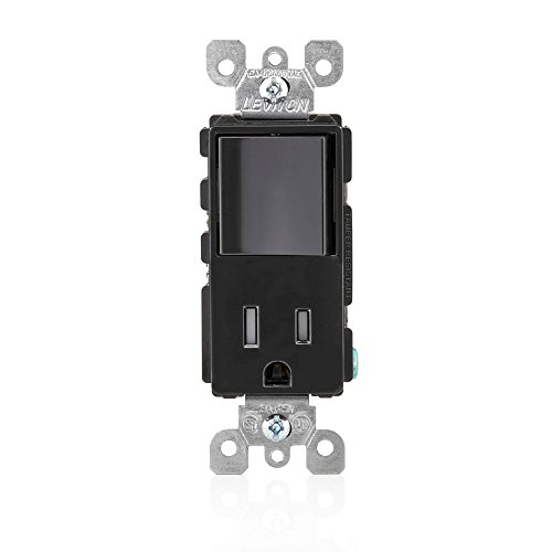 Leviton Decora Combination Switch and Tamper-Resistant Receptacle, T5625-E, Black by Leviton - Image 2