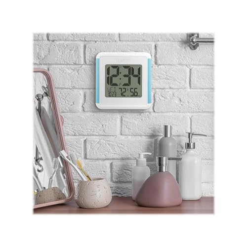 Reloj atómico de cubo resistente a salpicaduras con pantalla digital 7