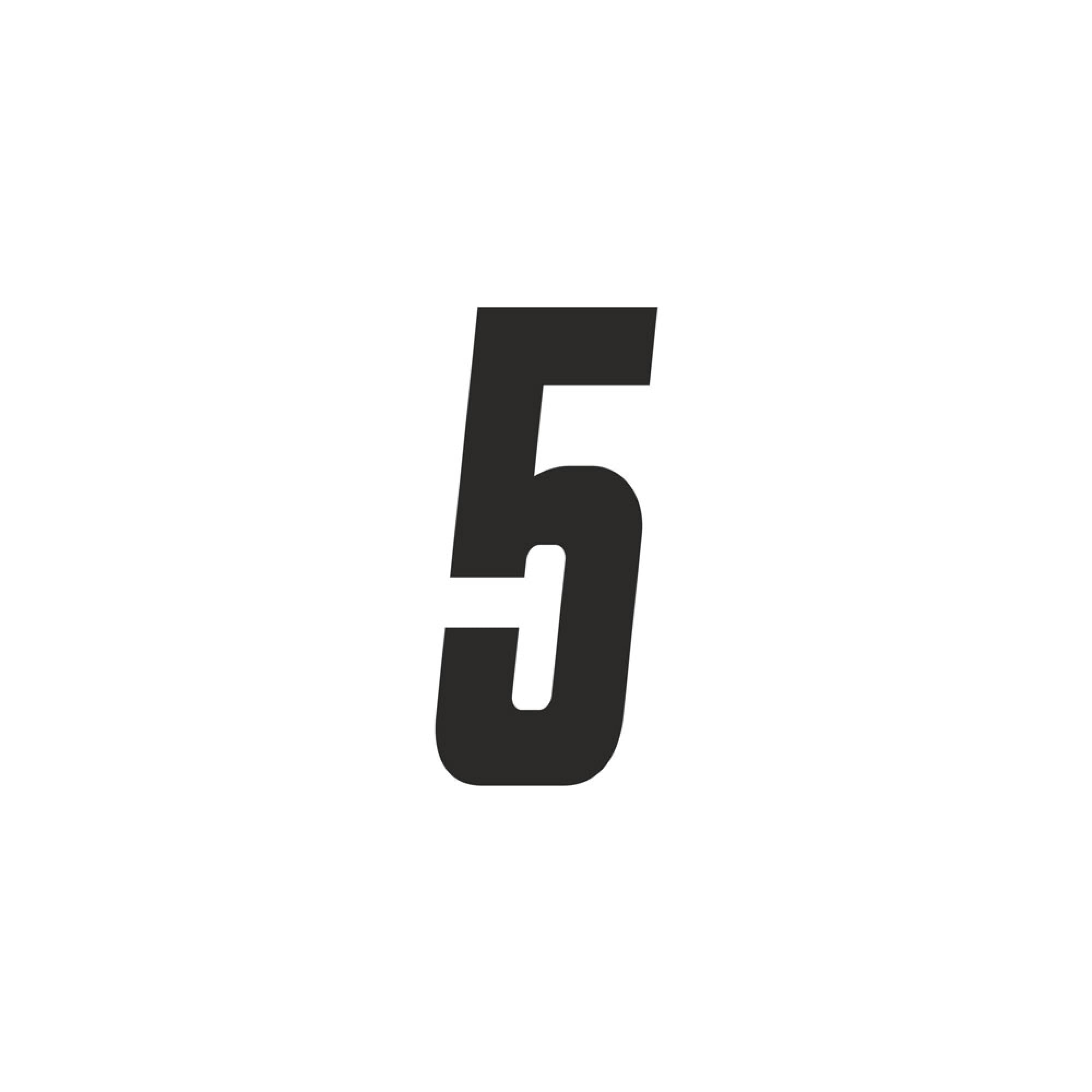 Quattroerre Cross Number 5, h 10 cm, Black