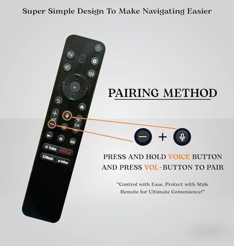 Image of for Sony Tv Remote Original RMF-TX800P Model Compatible with Sony Tv Remote Suitable for Smart 4k Android TV - Pairing Must (Contact Customer Care in Case of Difficulty in Pairing)