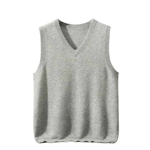 Gilet tricot cachemire homme sans manches chaud col V vêtement hiver