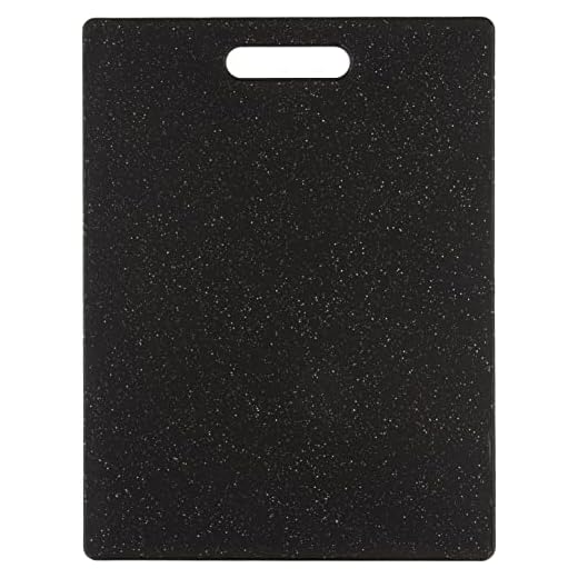 Dexas Grippboard Cutting Board with Non-Slip Feet, 11 by 14.5 inches, Dark Granite pattern and Black