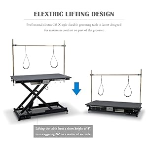 Pet Dog Grooming Table 49.6” Adjustable Professional Trimming Table with Arms,Noose for Large Cat Shower Table, Maximum Capacity Up to 300LBS, Black Pet Dog Grooming Table 49.6” Adjustable Professional Trimming Table with Arms,Noose for Large Cat Shower Table, Maximum Capacity Up to 300LBS, Black