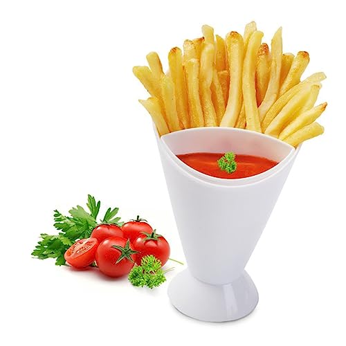 KICHOUSE 5pcs French Fries Cup Salad Bowl Pp Material White Dip for French Fries Great for Home