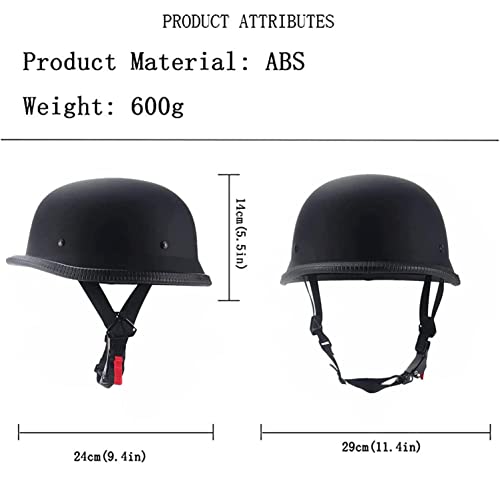 German Half Helmet,Adult Summer Handmade Personality Vintage Casco ,Motorcycle Helmet Scooter Cool Helmet For Men And Women (Black, Medium) #TOP2
