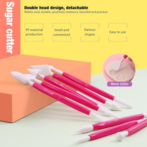 Image of Professional 35 Pcs Stainless Steel Clay Extruder Sugar Paste Extruder Cake Fondant Decorating Tool Set Ceramics & Pottery Clay Extruders Mixers & Presses (RED)