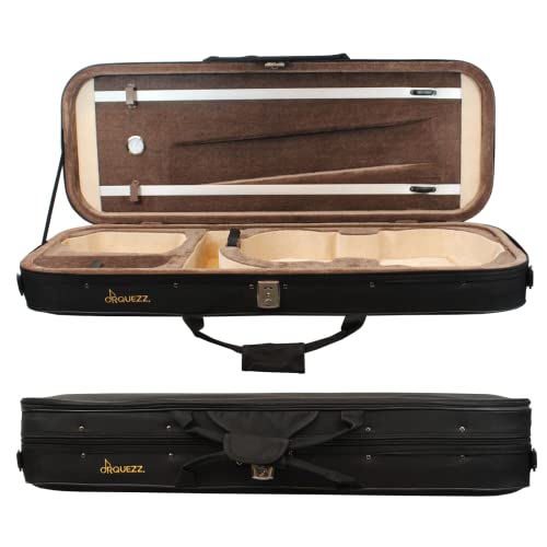 Estojo Retangular Luxo Interior Marrom Claro Viola Até 42