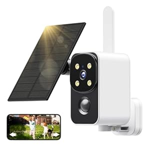 PESAIR 180° Überwachungskamera Aussen Akku Solar, 2K Kabellose Außen/Innen Kamera mit PIR Erkennung, Farbiger Nachtsicht, Zwei-Wege-Audio, 2.4GHz WLAN, IP65 wasserdichte Kamera Überwachung Aussen Weiß