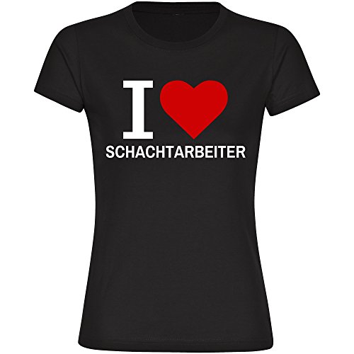 Camiseta I Love Alunovo trabajadores para mujer Classic colour negro talla S hasta 2XL Negro negro Talla:xx-large