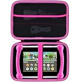 Lebakort Storage Case Compatible with Leapfrog LeapPad Academy/LeapPad Ultimate/Epic Academy Edition 7-Inch Touchscreen Learning Tablet (Black + Pink Case)