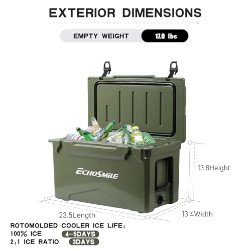 Image of EchoSmile 25 /30 /35 /40 /60 /75 Quart Rotomolded Cooler, Built to Stand up to The Rigors of The Journey