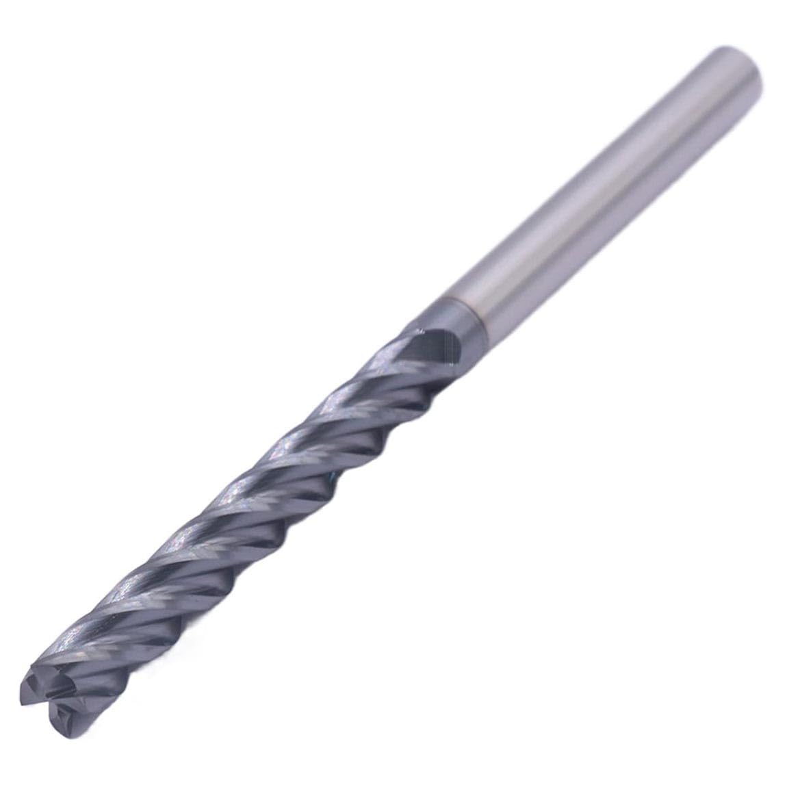 BestParts High Performance Solid Carbide Long End Mill, AlTiN Coated, 4 Flute, 30 Degree Helix, 3/8" Cutting Diameter, 3/8" Shank Diameter, 3" Length of Cut, 6" Overall Length, Square End