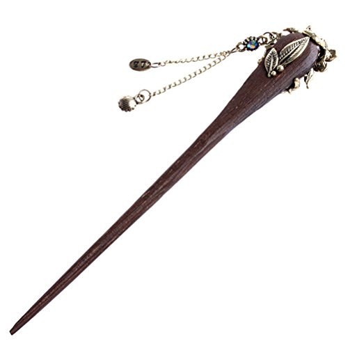 Frcolor Wooden Pin Chinese Hair Sticks with Tassel Retro for Women’s Hair Styling, Blue - Image 3