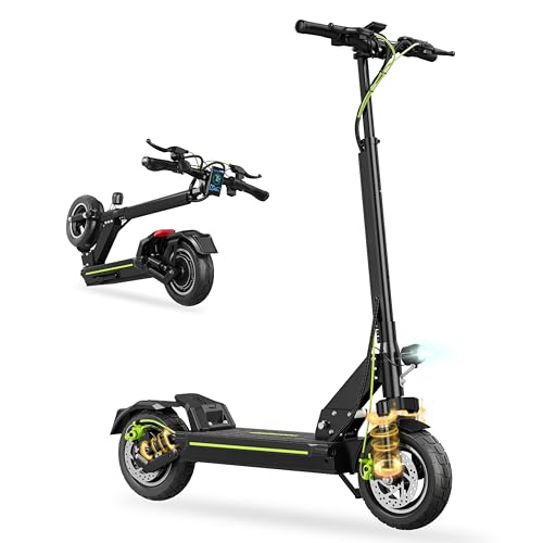 TODIMART Patinete Eléctrico Adultos, 500W Potencia, Autonomía 55-90KM, 13Ah Batería, Ruedas 10' Todoterreno, Doble Frenos de Disco/Plegable Scooter Electrico