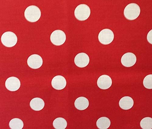 Big Dot Polka Dot Poly Cotton White Dots on Red Fabric