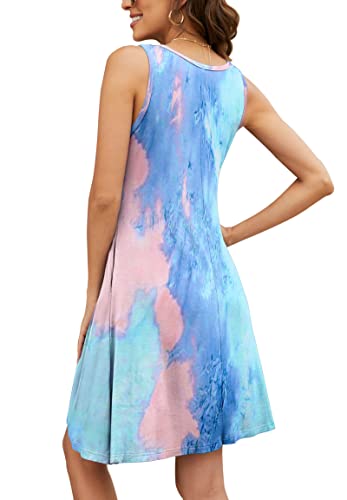 Image of Summer Dresses for Women Casual Sleeveless Swing Sundress with Pockets