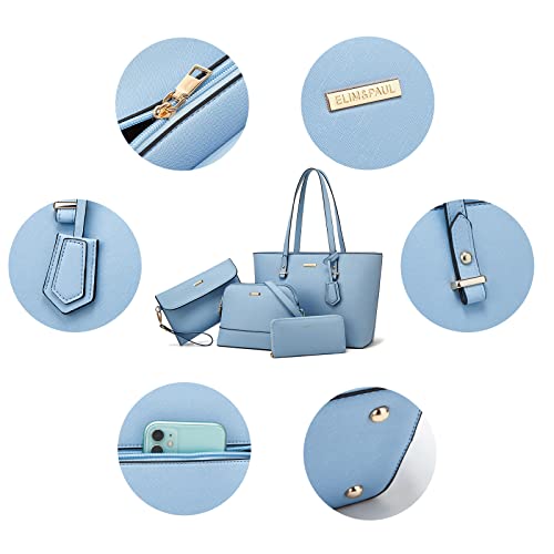 Image of Women Fashion Handbags Wallet Tote Bag Shoulder Bag Top Handle Satchel Purse Set 4pcs