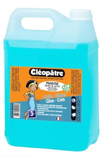 Cléopatre - Pegamento Marine - Formato Recarga - Secado Lento, Ideal para Niños a partir de 3 Años - Aplicación Fácil y Precisa - Sin Disolventes, Limpieza con Agua - Fabricado en Francia - 5KG