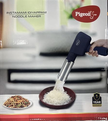 Image of Pigeon Electric Rechargeable Idiyappam and Noodle Maker, Pasta Machine with 5 Molds, Dough Press