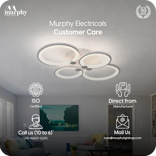 Image of Murphy 40W Modern LED Ceiling Light | 3 Color Change (Warm /Natural /Cool) | Round Ring Flush Mount Ceiling Lamp for Living Room, Bedroom & Hall | Pack of 1