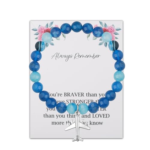 Image of WSNANG Airplane Charm Bracelet Pilot Gift Flight Attendant Graduation Jewelry Aviation Crew Gifts for Aviation Traveler